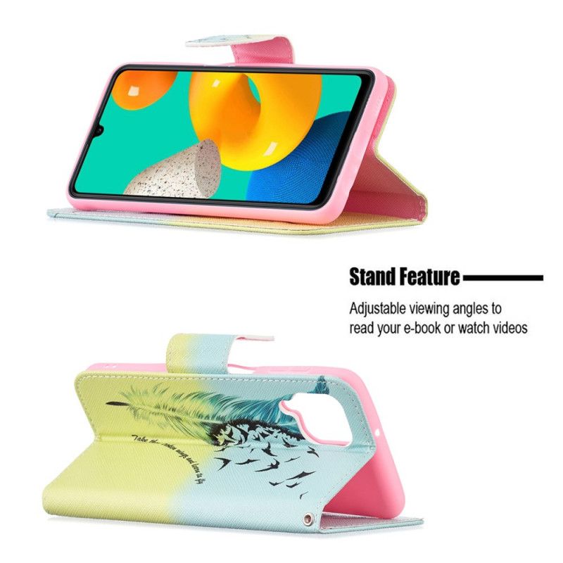 Folio Deksel Samsung Galaxy M32 Lær Å Fly