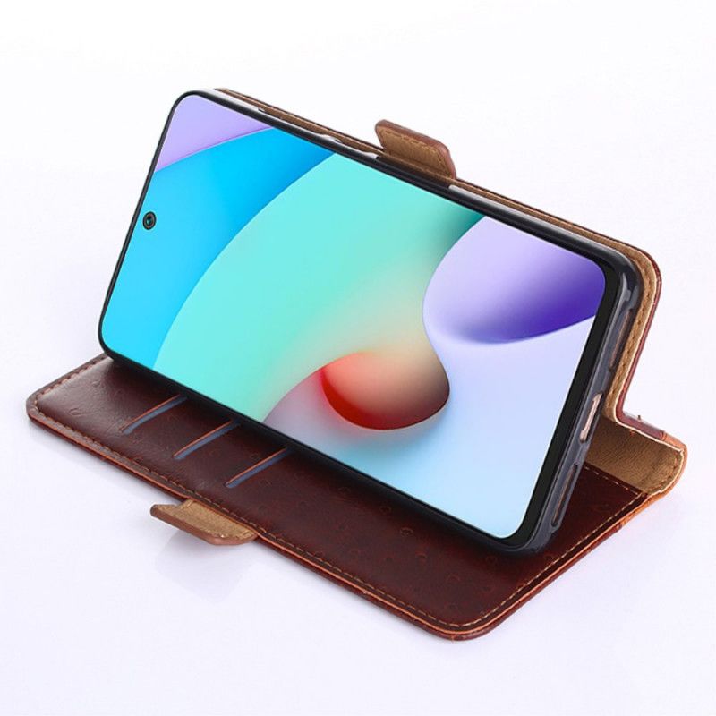Folio Deksel Til Samsung Galaxy M32 Tofarget Strutshudtekstur