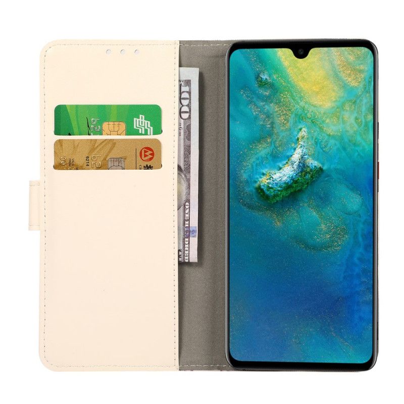 Lærdeksel Folio Deksel Samsung Galaxy M32 Tegning Av Sommerfugler Og Blomster