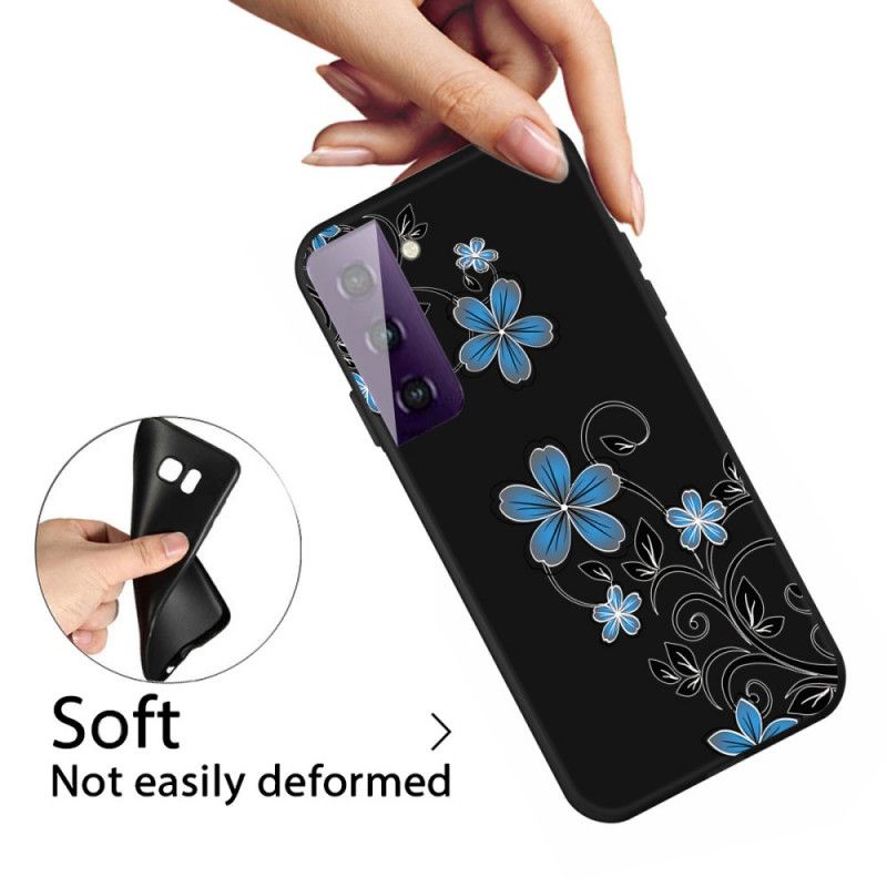 Deksel Samsung Galaxy S21 Plus 5G Blå Blomster