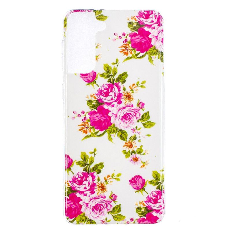 Deksel Samsung Galaxy S21 Plus 5G Fluorescerende Frihetsblomster