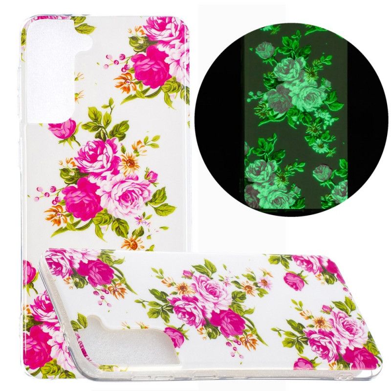 Deksel Samsung Galaxy S21 Plus 5G Fluorescerende Frihetsblomster