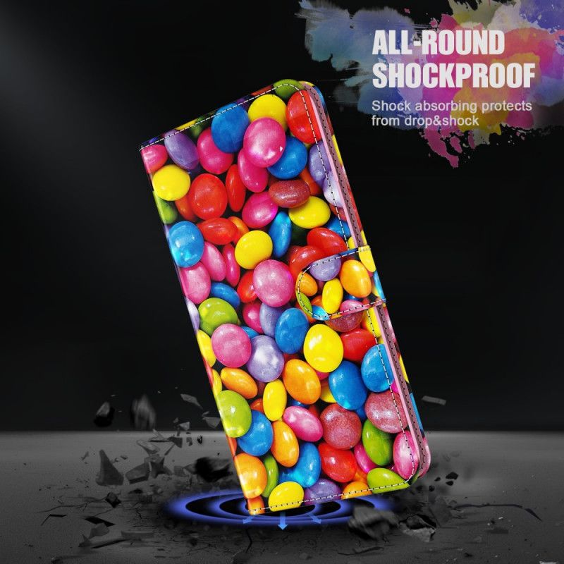 Folio Deksel Samsung Galaxy S21 Plus 5G Lys Spot Stripe Godteri