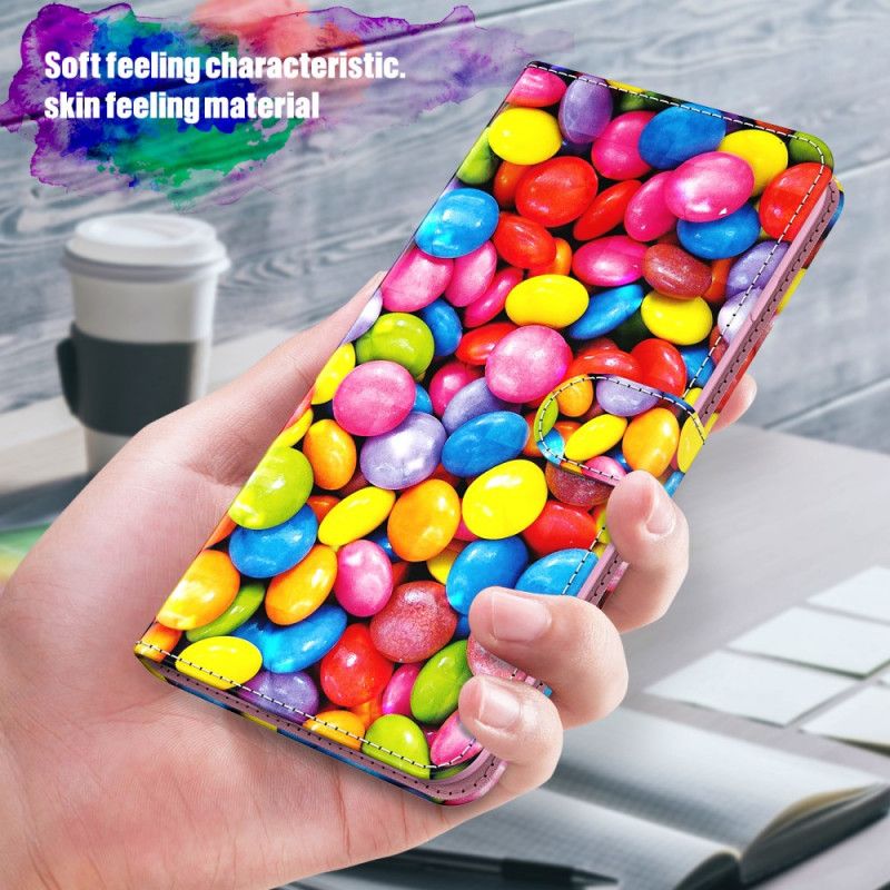 Folio Deksel Samsung Galaxy S21 Plus 5G Lys Spot Stripe Godteri
