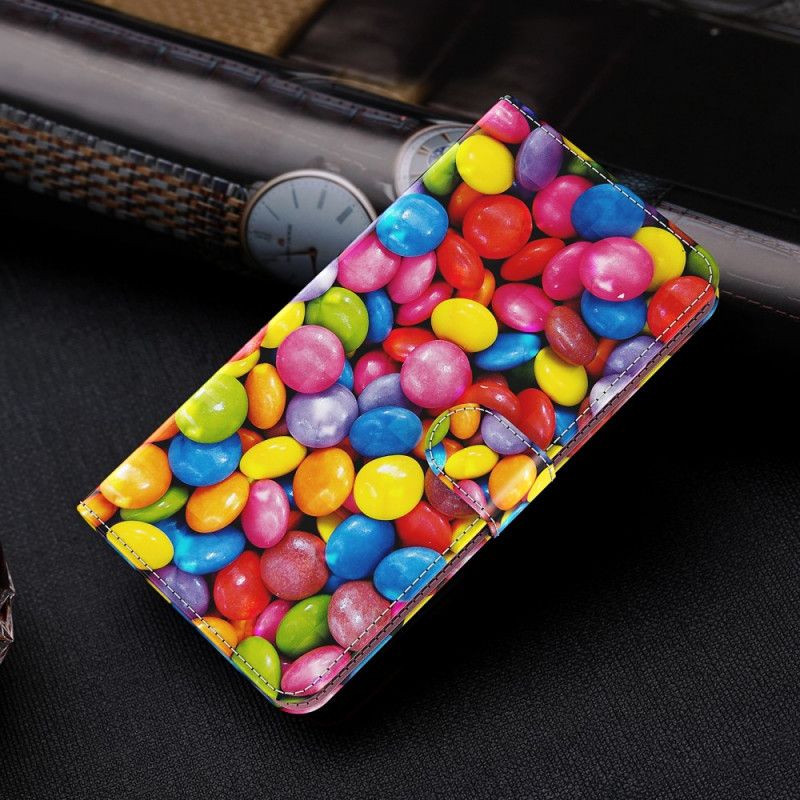 Folio Deksel Samsung Galaxy S21 Plus 5G Lys Spot Stripe Godteri