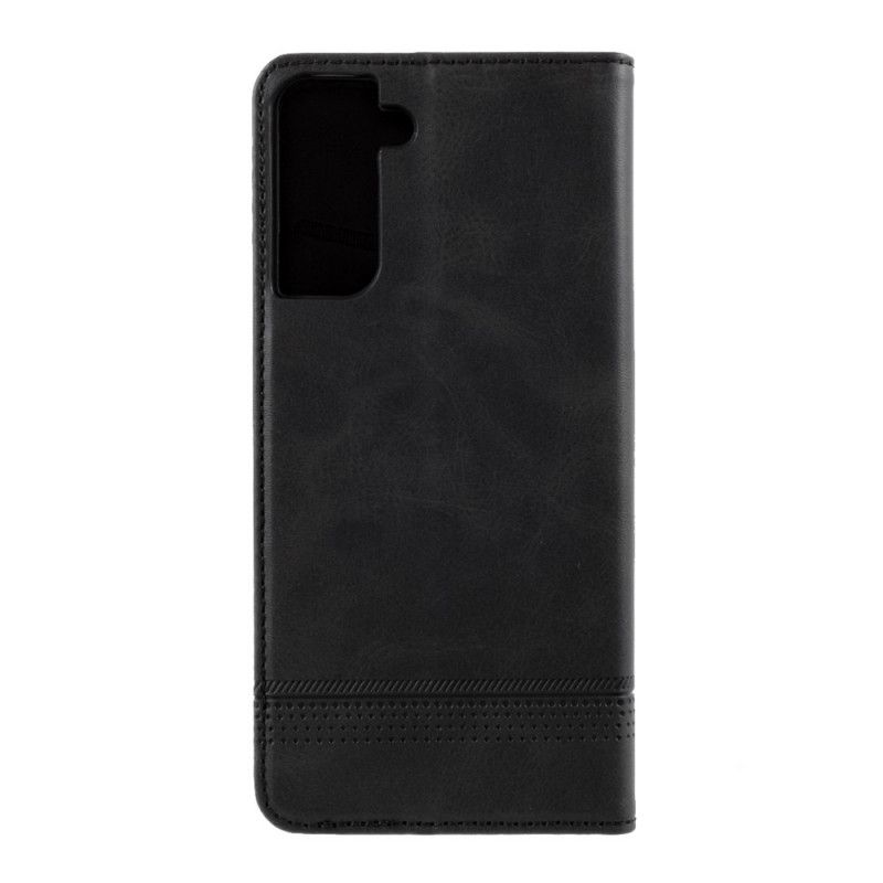 Folio Deksel Samsung Galaxy S21 Plus 5G Svart Azns Skinnstil Anti-fall