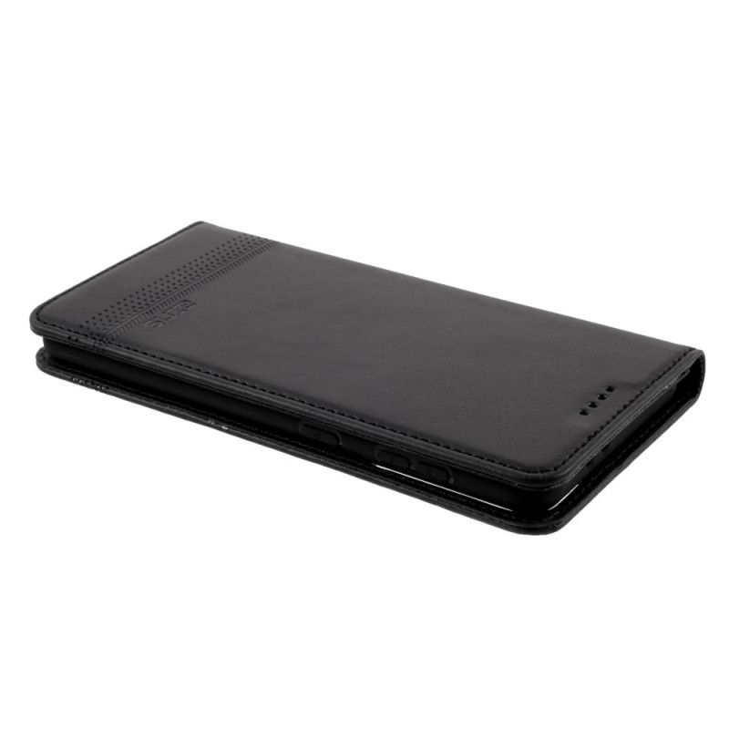 Folio Deksel Samsung Galaxy S21 Plus 5G Svart Azns Skinnstil Anti-fall