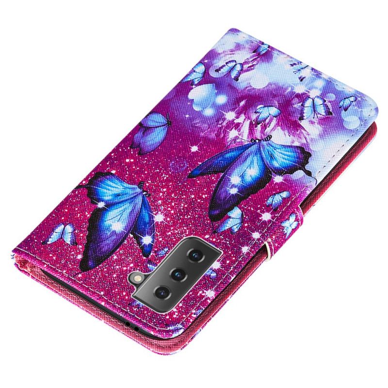 Folio Deksel Samsung Galaxy S21 Plus 5G Svart Hvorfor Ikke Sommerfugler?