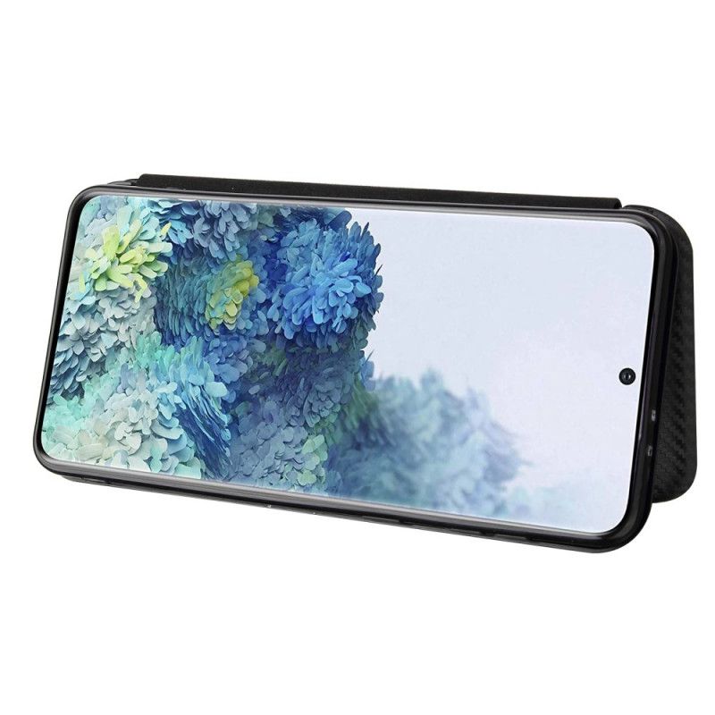Folio Deksel Samsung Galaxy S21 Plus 5G Svart Karbonfiber Beskyttelse