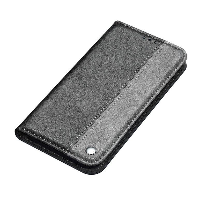 Folio Deksel Samsung Galaxy S21 Plus 5G Svart Tofarget Skinneffekt