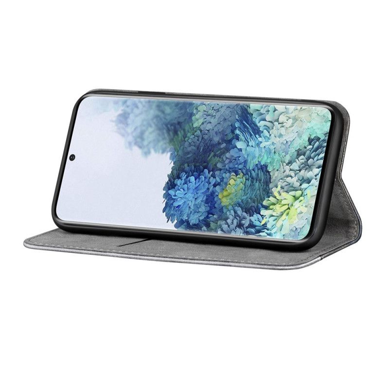Folio Deksel Samsung Galaxy S21 Plus 5G Svart Tofarget Skinneffekt
