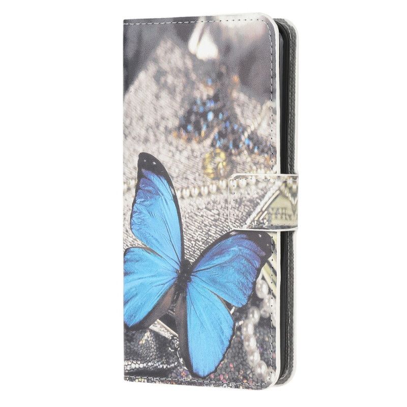 Folio Deksel for Samsung Galaxy M21 Lilla Sommerfugler Og Blomster