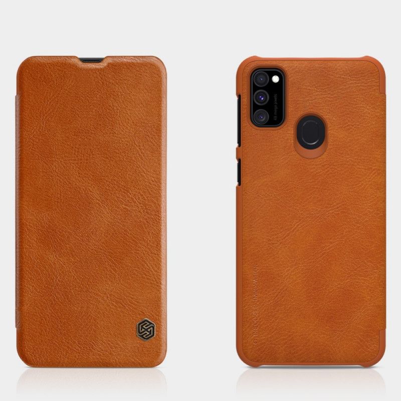 Folio Deksel Samsung Galaxy M21 Svart Mobildeksel Nillkin Qin-Serien