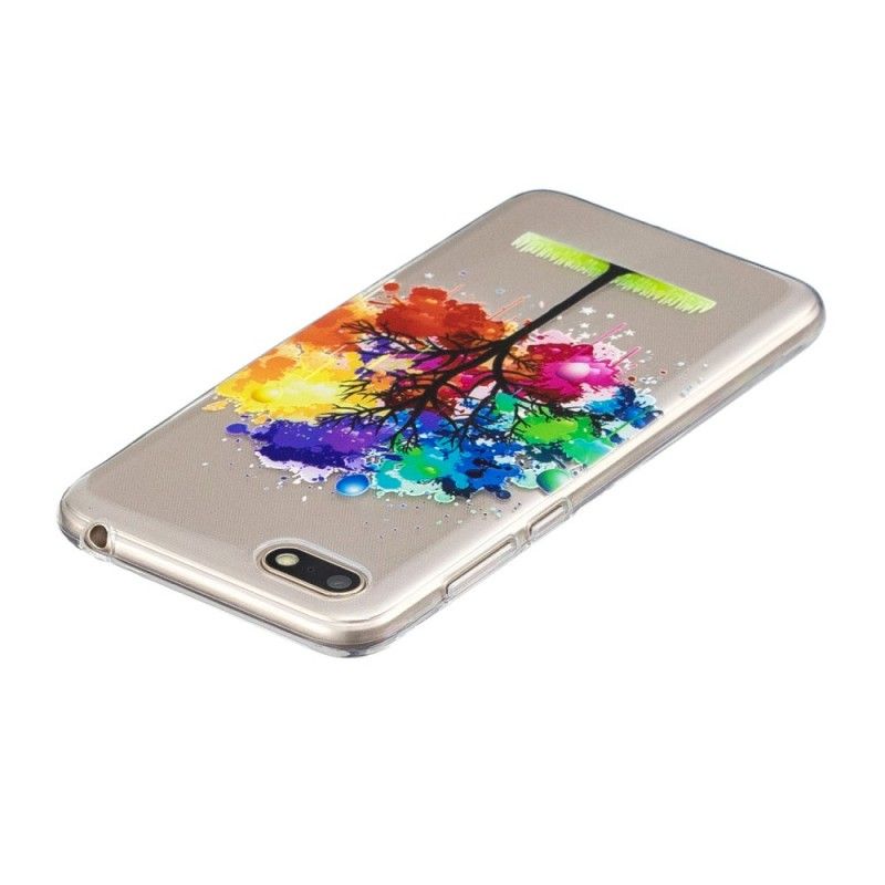 Deksel Huawei Y5 2018 Mobildeksel Gjennomsiktig Akvarell Tre