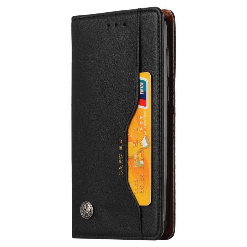 Folio Deksel Huawei Y5 2018 Svart Mobildeksel Kortholder I Imitert Skinn