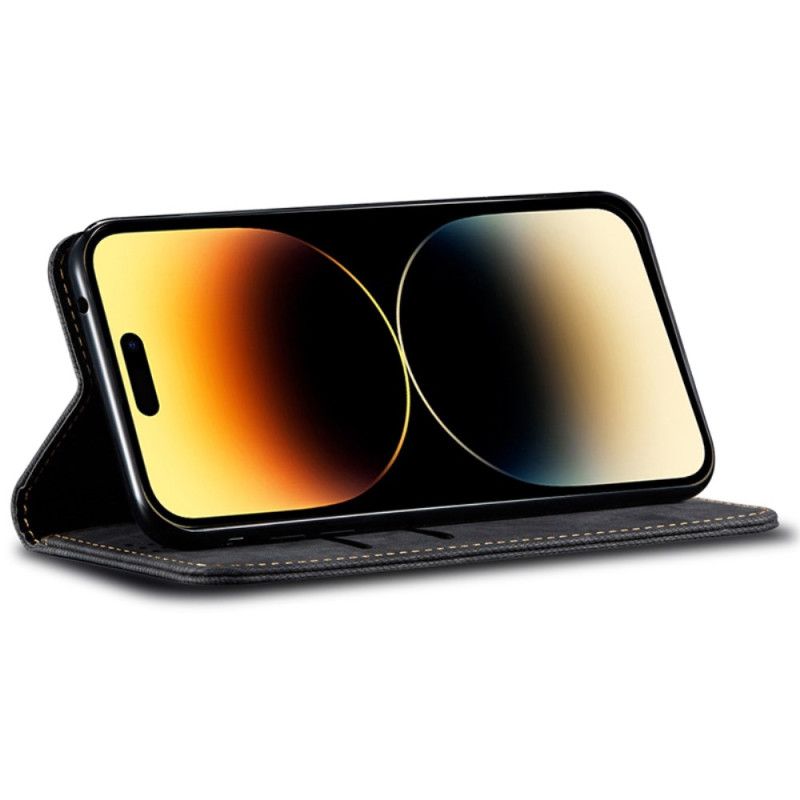 Folio Deksel iPhone 16 Pro Jeansstoff