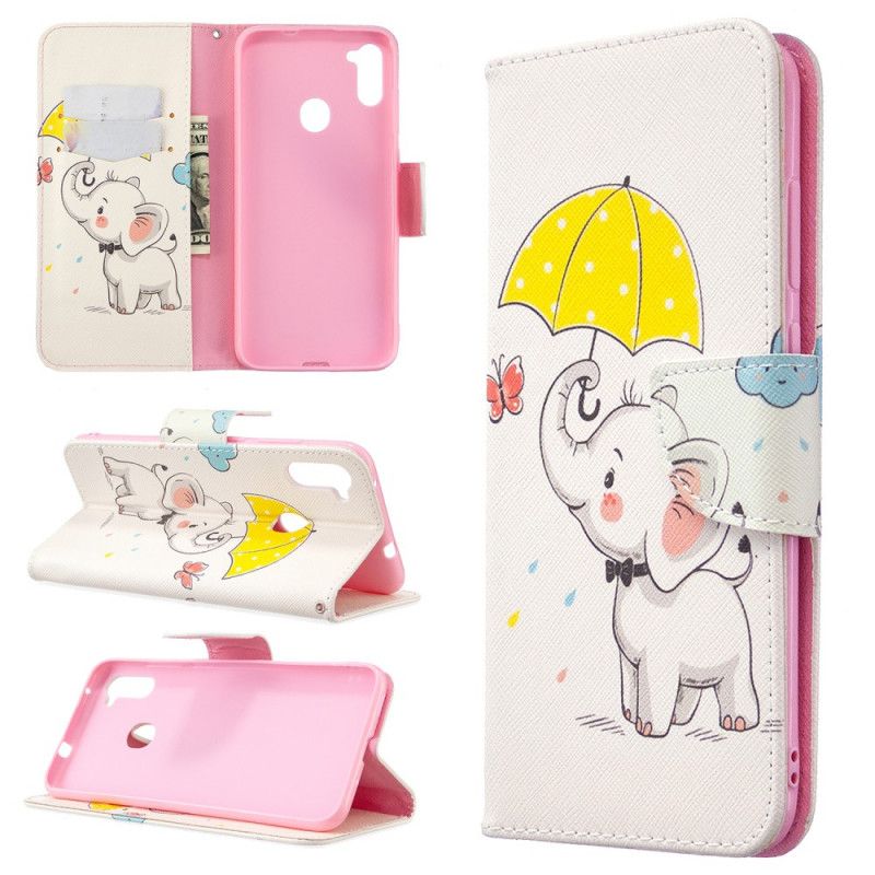 Folio Deksel for Samsung Galaxy M11 Baby Elefant