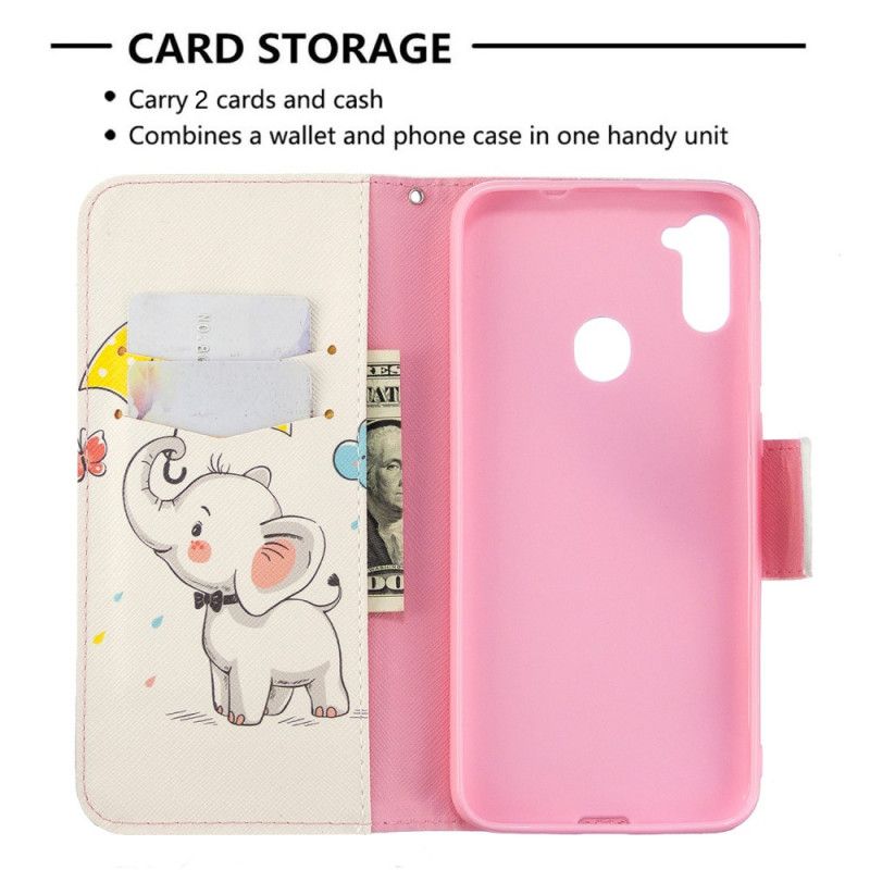 Folio Deksel for Samsung Galaxy M11 Baby Elefant