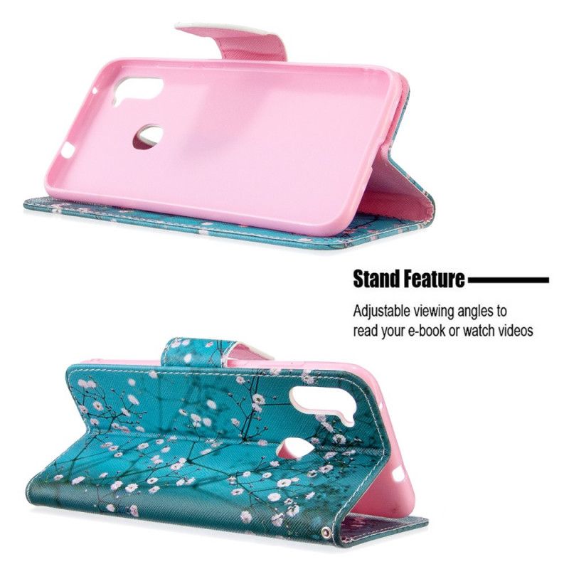 Folio Deksel for Samsung Galaxy M11 Blomstrende Tre