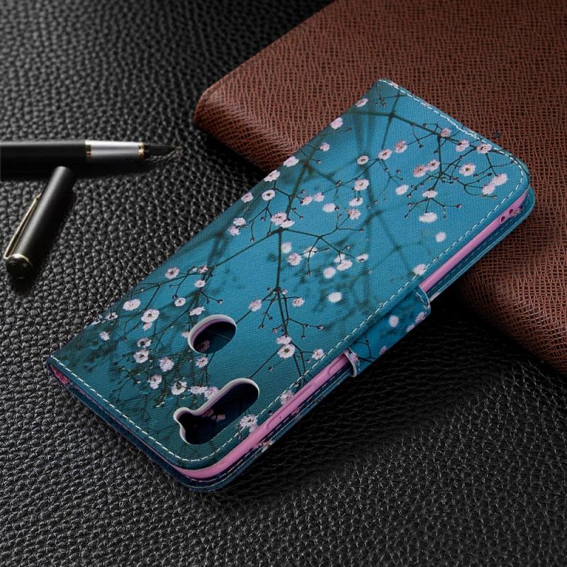 Folio Deksel for Samsung Galaxy M11 Blomstrende Tre
