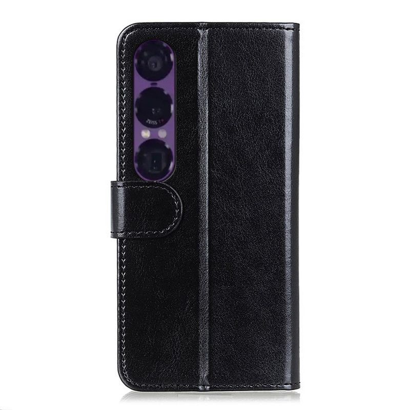 Folio Deksel Sony Xperia 1 Vii Patent-imitasjonsskinn Beskyttelse Deksel