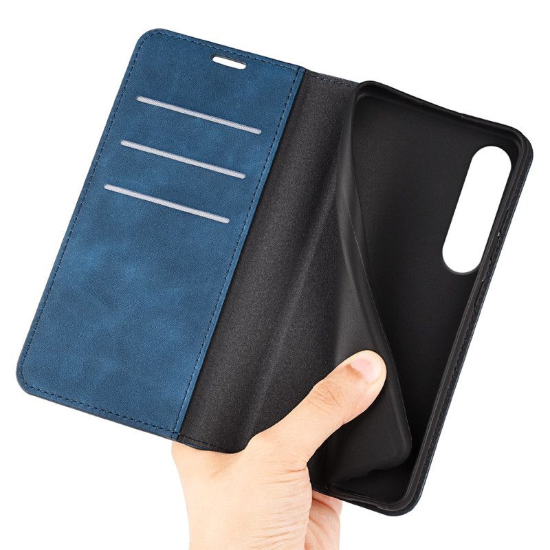 Folio Deksel Sony Xperia 1 Vii Skinnstil Beskyttelse Deksel