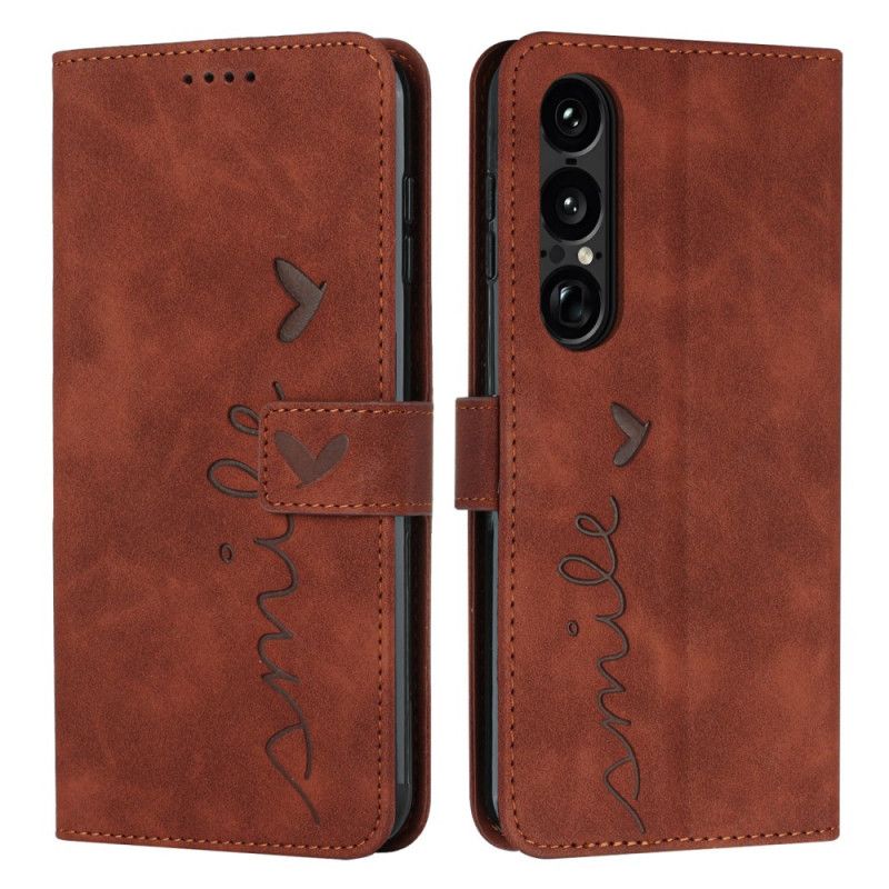 Folio Deksel Sony Xperia 1 Vii Smil Beskyttelse Deksel