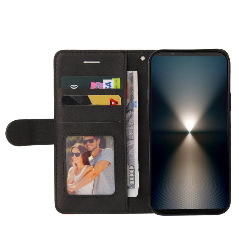 Folio Deksel Sony Xperia 1 Vii Tofarget Bølgete Linje