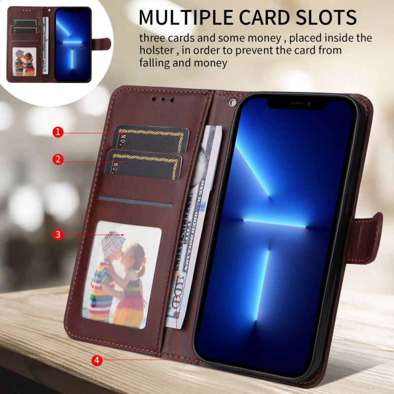 Folio Deksel Til Sony Xperia 1 Vii Ensfarget Fuskeskinn