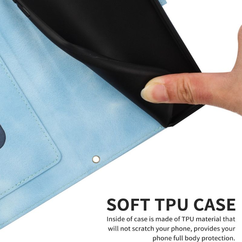 Lærdeksel Folio Deksel Sony Xperia 1 Vii Mobildeksel Blomster Med Stropp