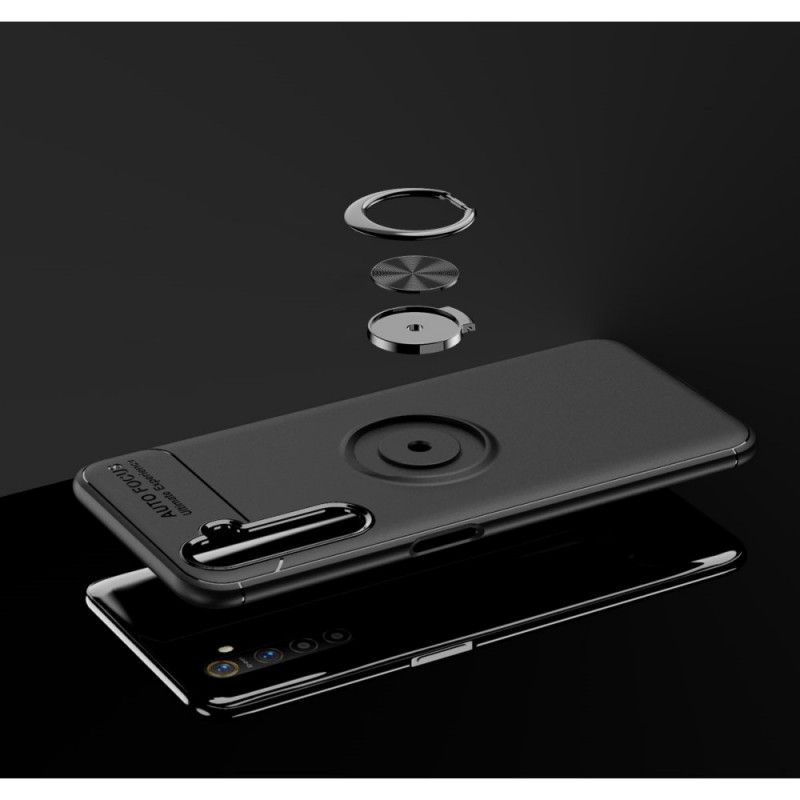 Deksel Realme 6 Svart Mobildeksel Roterende Ring
