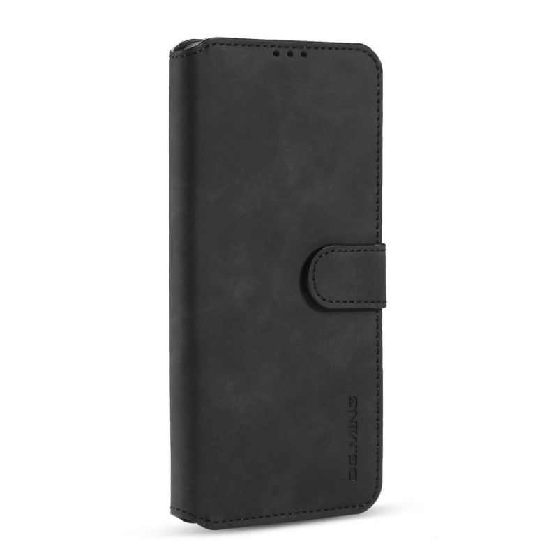 Lærdeksel Folio Deksel Realme 6 Svart Vintage Khazneh Skinneffekt