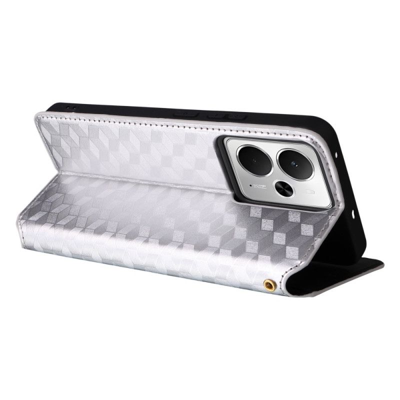 Folio Deksel Lær Realme 14 5g Mobildeksel 3d-diamanter