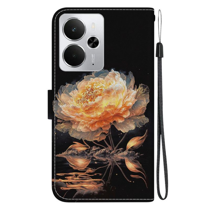 Folio Deksel Realme 14 5g Gyllen Peon Beskyttelse Deksel