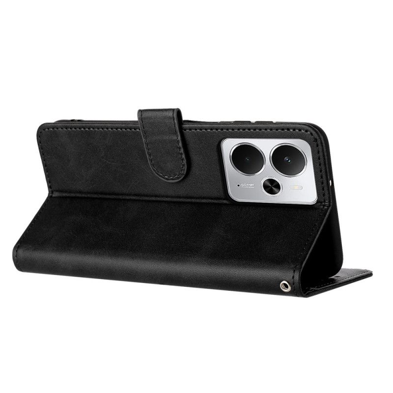 Folio Deksel Realme 14 5g Læreffekt Med Snor