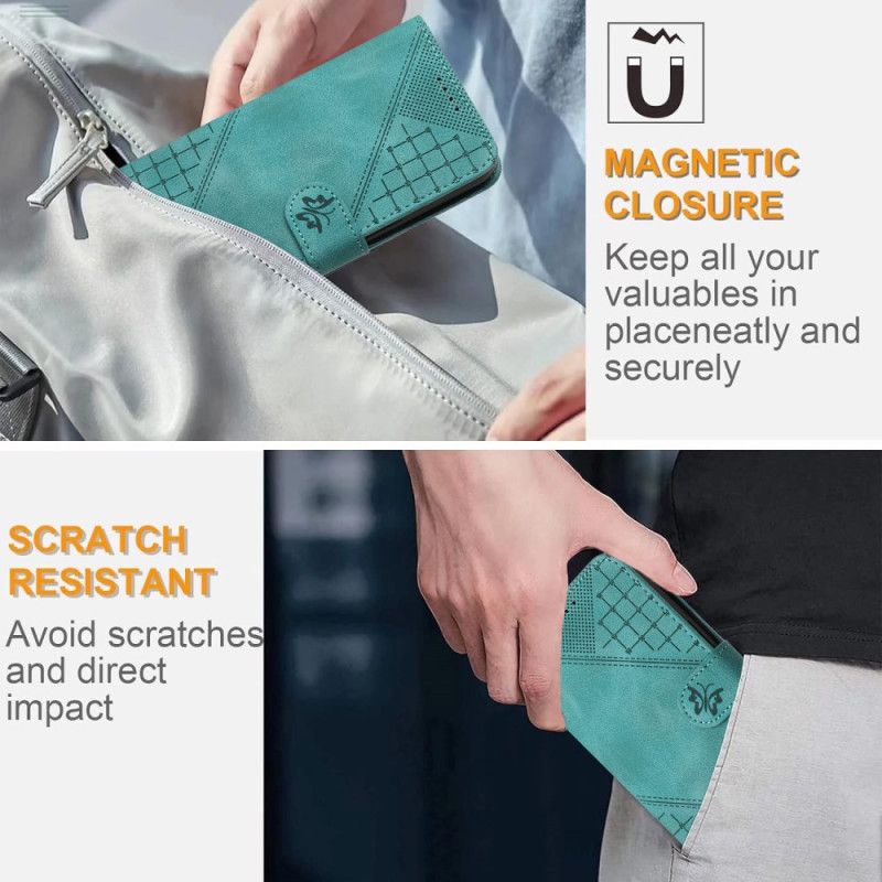 Folio Deksel Realme 14 5g Rem Med Sommerfuglmønster