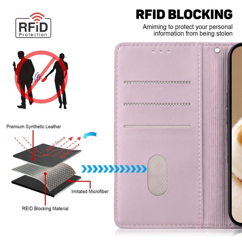 Folio Deksel Realme 14 5g Rfid-rem Med Kattemotiv Beskyttelse Deksel