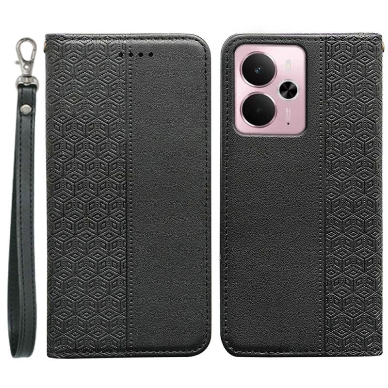 Folio Deksel Realme 14 5g Rutete Kant Og Stropp