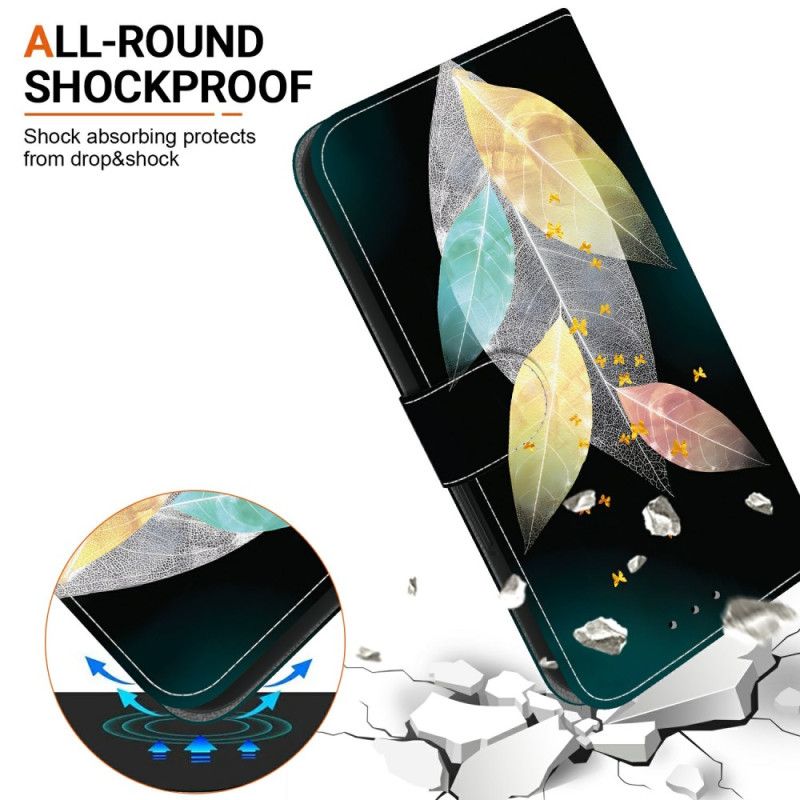 Folio Deksel Til Realme 14 5g Fargerike Blader