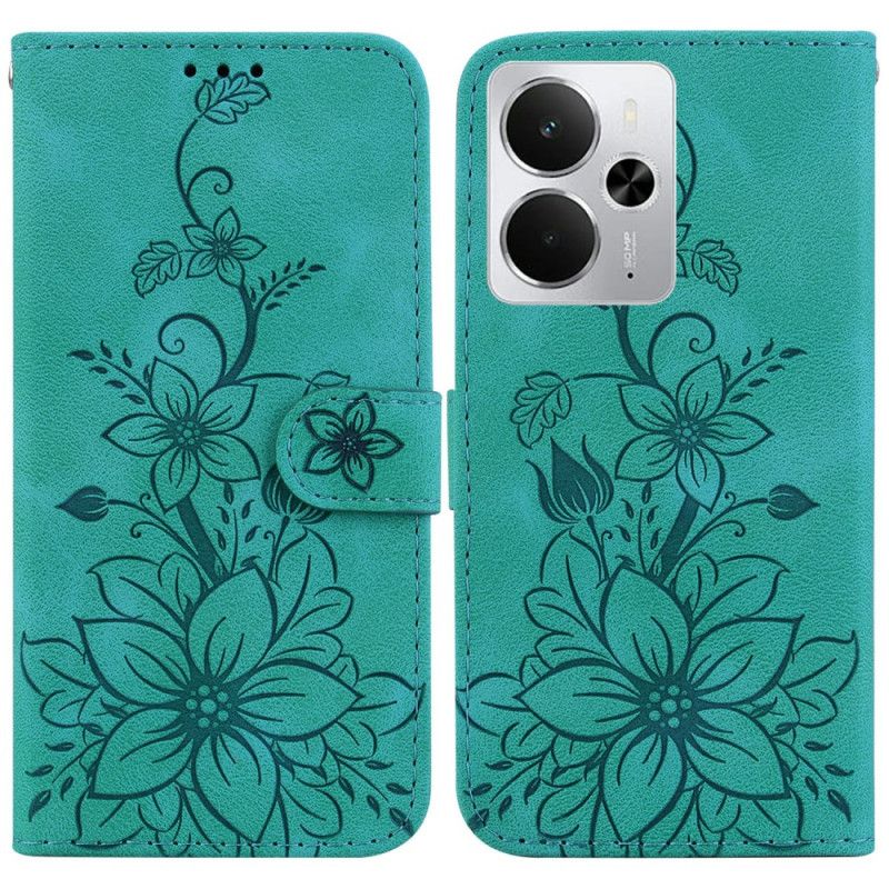 Folio Deksel Til Realme 14 5g Liljeblomster