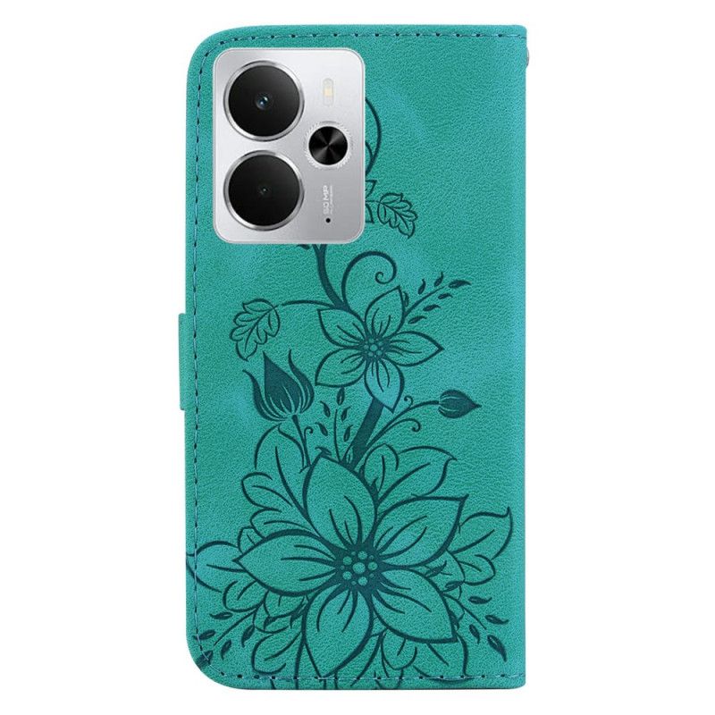 Folio Deksel Til Realme 14 5g Liljeblomster