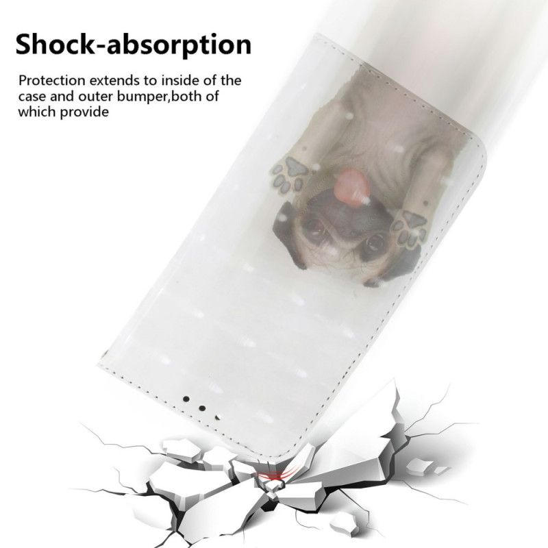 Lærdeksel Folio Deksel Realme 14 5g Mobildeksel Mops Med Snor