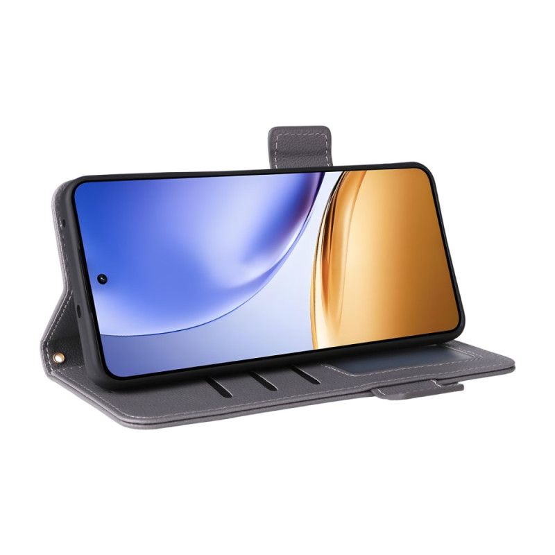 Lærdeksel Folio Deksel Realme 14 5g Rem Med Litchi-tekstur