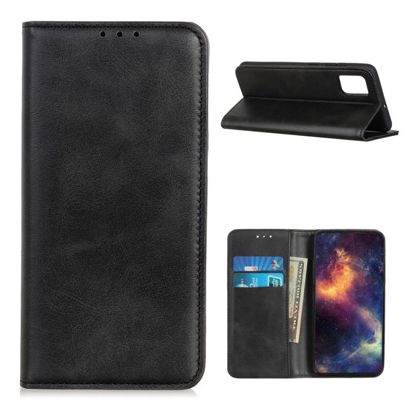 Folio Deksel Xiaomi Poco M3 Svart Elegant Delt Skinn