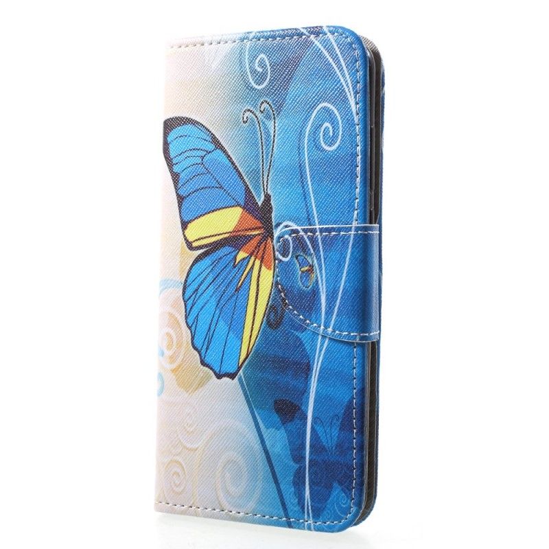 Folio Deksel Huawei P20 Lilla Sommerfugler