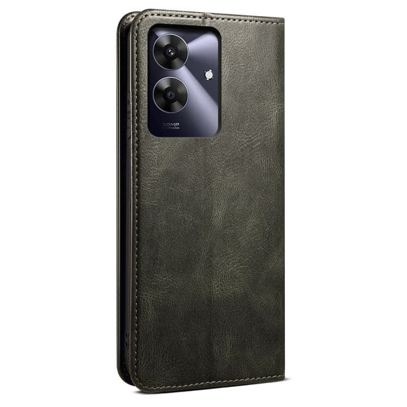 Folio Deksel Lær Realme Note 60x Vokset Kunstskinn