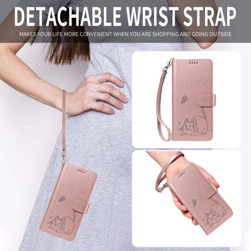 Folio Deksel Huawei Pura 80 Ultra Katt Og Grafikk Beskyttelse Deksel