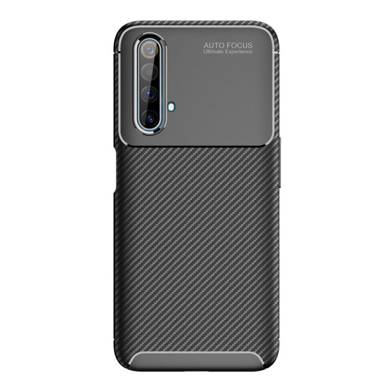 Deksel for Realme X50 Svart Fleksibel Karbonfibertekstur