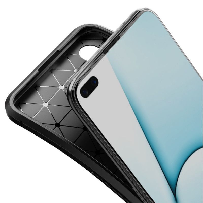 Deksel for Realme X50 Svart Fleksibel Karbonfibertekstur