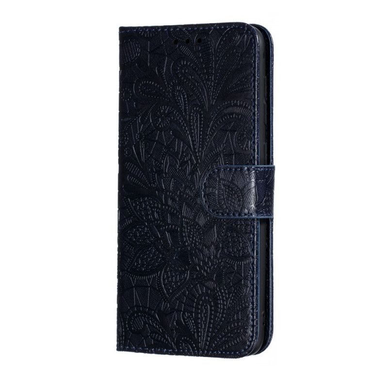 Folio Deksel Samsung Galaxy A30 Grå Tribal Thong Blomster